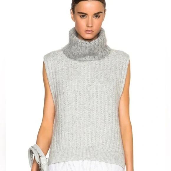 3.1 Philip Lim Gray Mohair Sleeveless Sweater High Low Size Medium - Picture 2 of 7